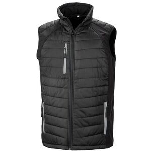 Result Genuine Recycled Unisex Adult Compass Softshell Padded Vest / Black/Gray